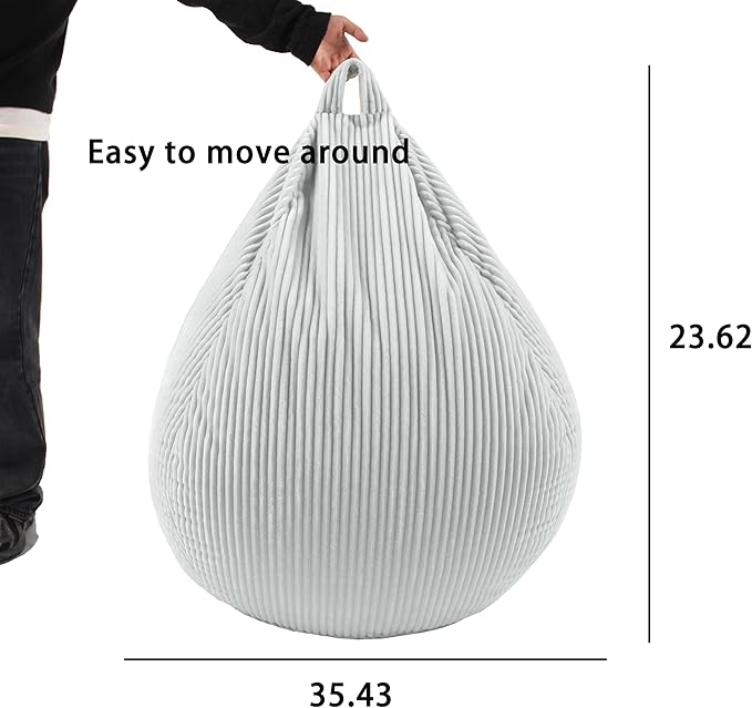 ENBAOHUI Bean Bag Chairs with Memory Foam Chairs for Kids Teens Toddler Faux Fur Sofa Chair with Handle Light Pink