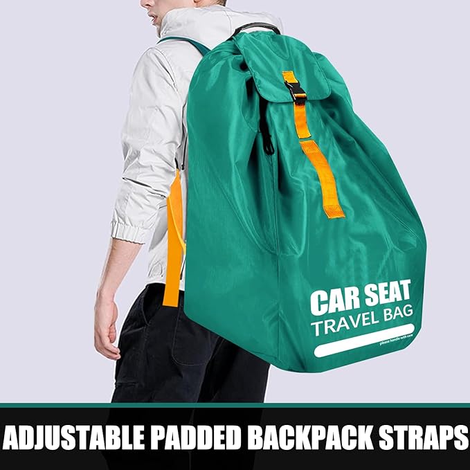Car Seat Travel Bag for Airplane, Large Car Seat Bags for Air Travel with Comfort Padded Straps, Gate Check Storage Bag/Backpack for Carseat Airport, Carseat Cover Travel - Baby Travel Essential