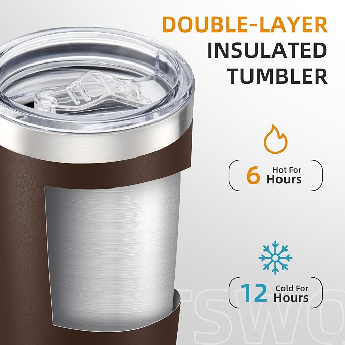 20 oz Tumbler with Lid Stainless Steel Insulated Tumblers, 1 Pack | Leak Proof - Image 2