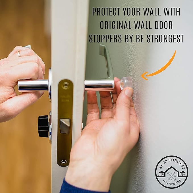 Door Bumper - Small Size Rubber Bumpers - Clear Door Stoppers for Wall - Wall Protector Clear Rubber Door Stop 12 in Pack - Shower Bumpers for Walls - Stick on Hard Bumpers for Walls Heavy Use (12)