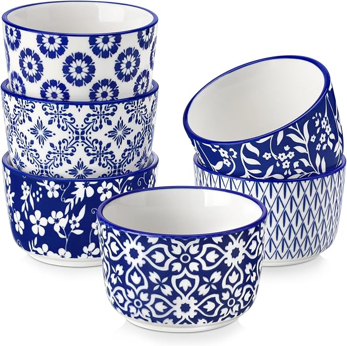 vancasso Selene 4 Oz Porcelain Ramekins Set of 6, Crème Brûlée Dessert Cups | by vancasso