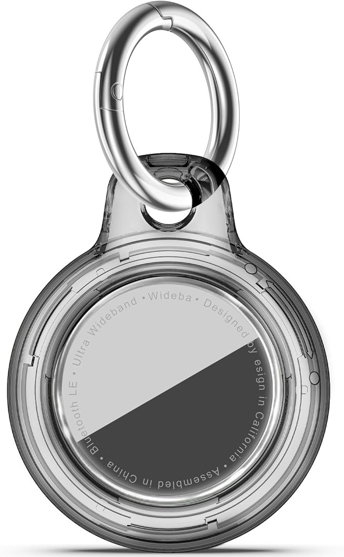 Upgrade Waterproof Airtags Holder with Apple Airtags Keychain, Hard PC Air Tag Case, Anti-Scratch & Shock Air tag Holder,Men's Women's Keyrings & Keychains, for Dog,Car Key,Luggage -Clear Black