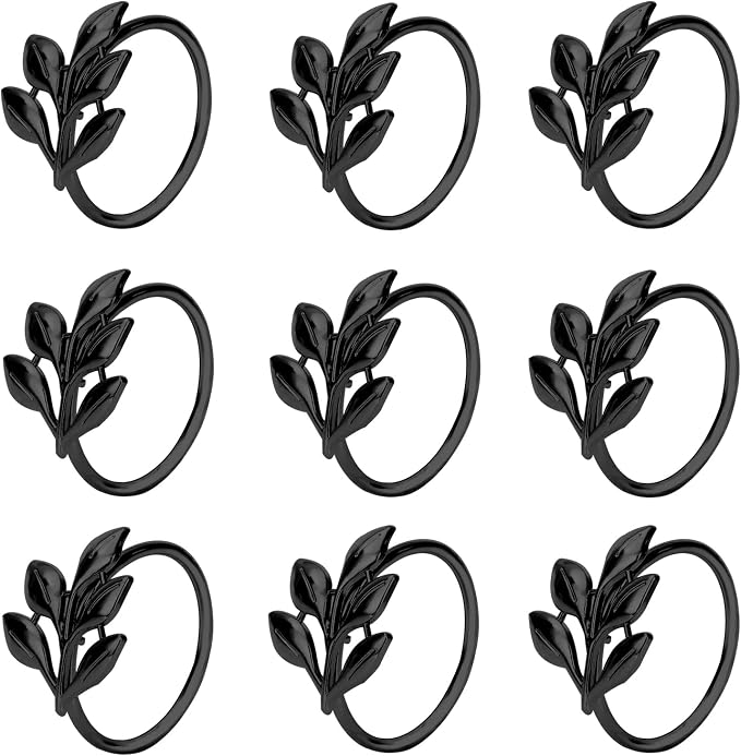 KPOSIYA Napkin Rings Set of 20 Hollow Cut Metal Napkin Holder Dinning Table by KPOSIYA