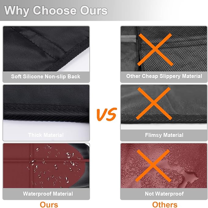 Car Seat Protector,2 Pack Automotive Seat Protectors Baby Carseat Pad Waterproof Durable 600D Fabric for Child Baby Car Seat Mat Vehicle Pet Cover 2 Storage Pockets (Wine Red)