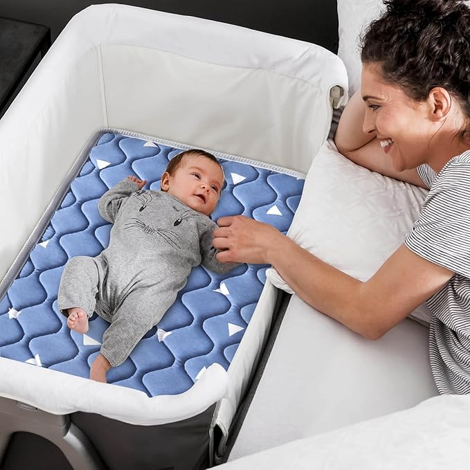 Baby Bassinet Mattress 33x 20 inches- Firm Support and Comfort Premium Foam,Noiseless and Odorless,Hypoallergenic Small Crib Mattress, Fits Moses Basket, Dual Sided with Soft Breathable Fabric