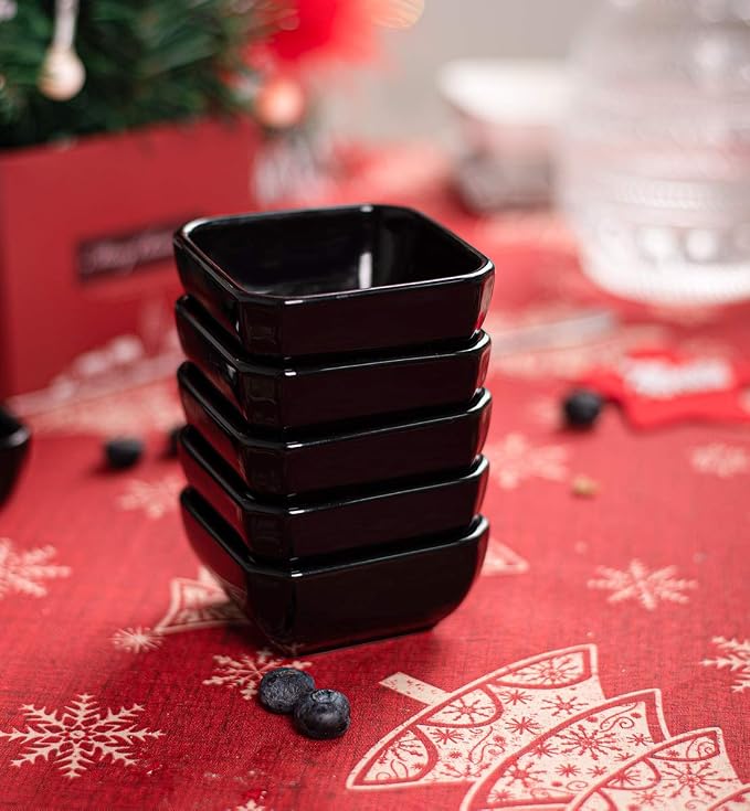 DELLING 3 Oz Porcelain Dip Bowls Set of 6, Soy Sauce Dish, Condiment Cups - Image 2