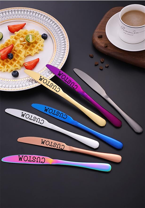 Stainless Steel Customized Flatware Set, Engraving Name Knife Forks Spoon - Image 3