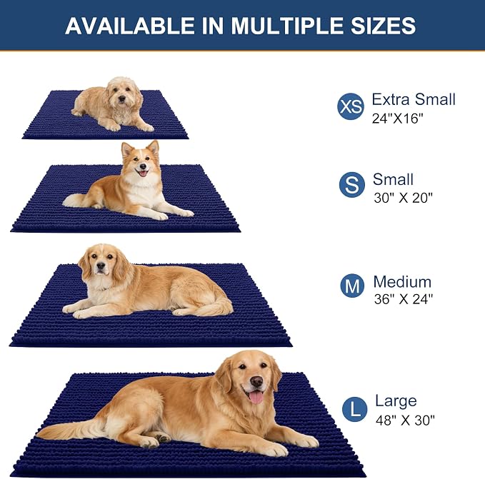 OLANLY Dog Door Mat for Muddy Paws 44x24, Ultra Absorbent Chenille Mud Doormat - Image 2