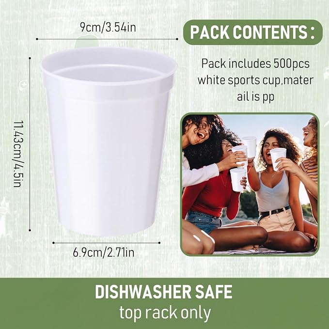Yungyan 36 Pack 16 oz Stadium Cups Reusable Plastic Cups Blank Drink Stadium - Image 2