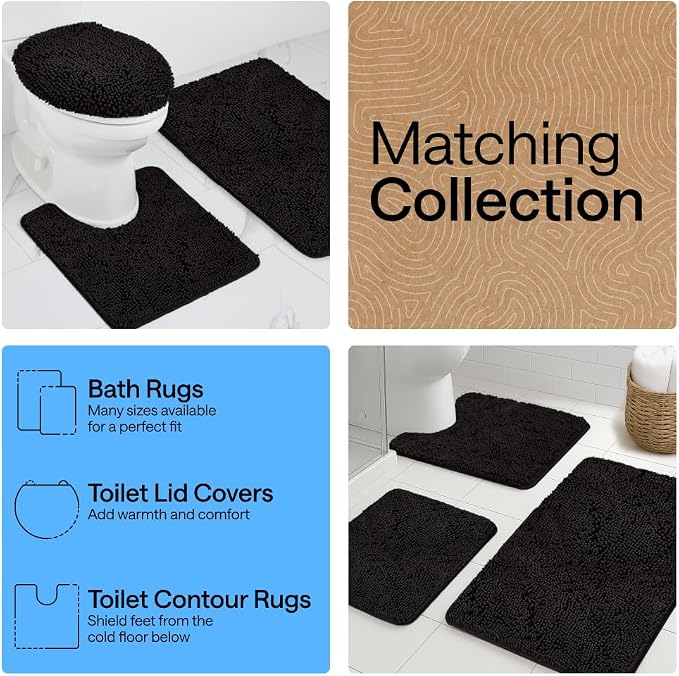 GORILLA GRIP Bath Rug Mat 54x24, Thick Soft Absorbent Chenille, Quick Dry - Image 8