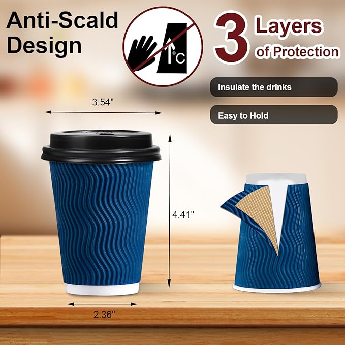 Lamosi 100 Pack Coffee Cups - Image 2