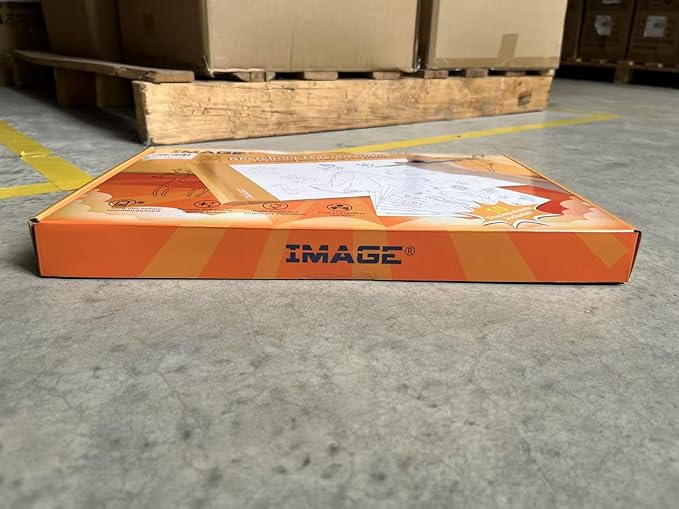 IMAGE Light Up Tracing Pad Orange Drawing Tablet Coloring Board for Kids Children Toy Gift for Girls Boy (Includes 10 Traceable Sheets and Two Clips)