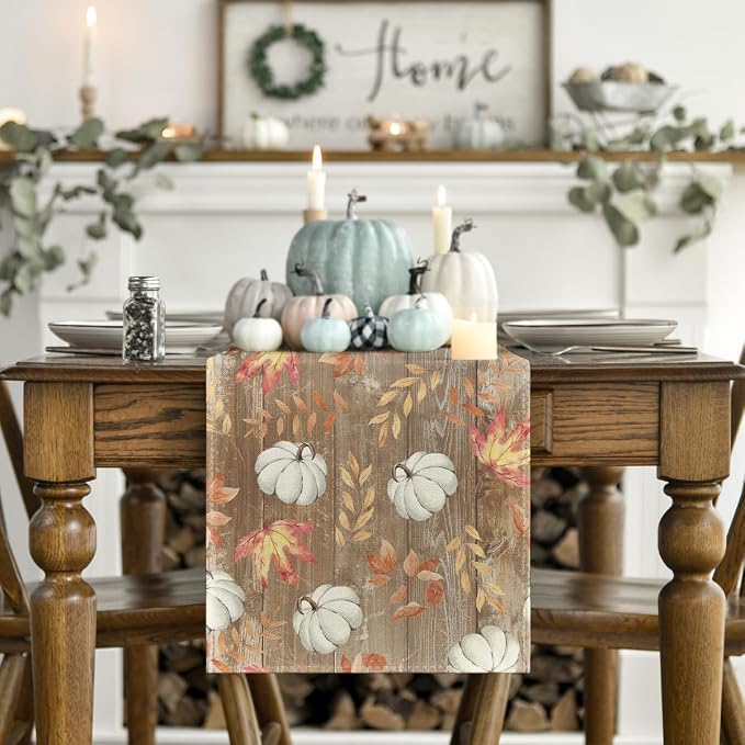 Artoid Mode 210 GSM Fall Table Runner 13x72 Inch Home Party Decor | Pumpkins - Image 2