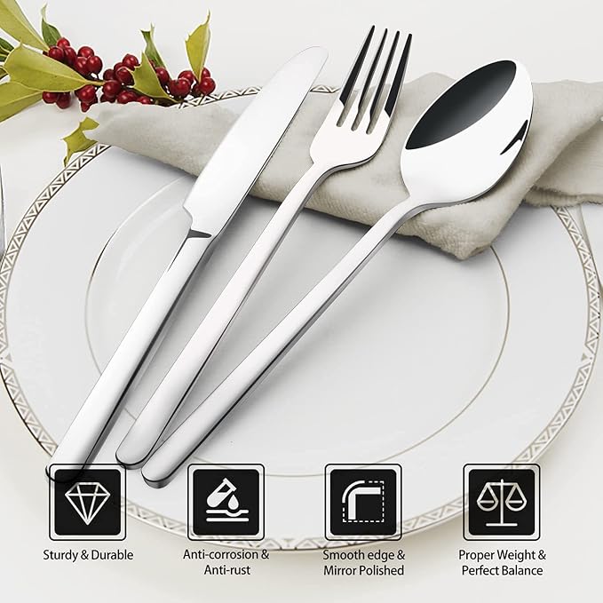 Silverware Set, 20 Piece Flatware Cutlery Set - Image 2