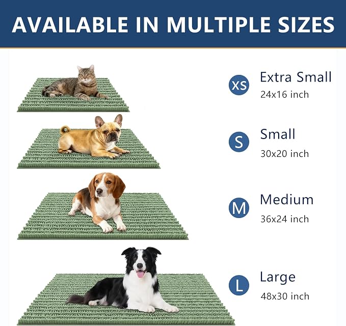 Smiry Dog Door Mat for Muddy Paws 24x16, Absorbent Dirt Trapper, Non-Slip - Image 3