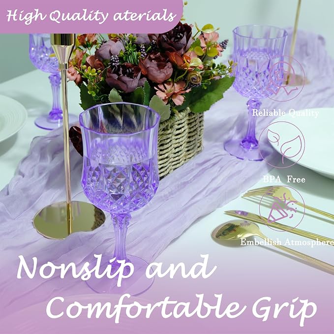 48Pack Plastic Wine Glasses, 7oz Vintage Goblets - Image 4