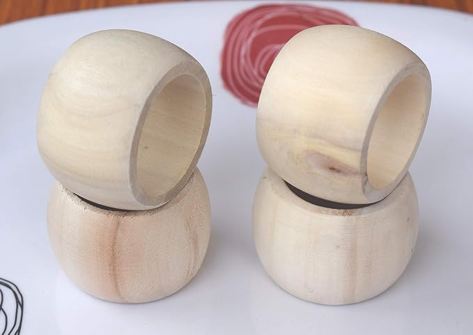 Lightnpro Wooden Napkin Ring, Napkin Rings Set of 12, Ring Napkin, Handmade - Image 8