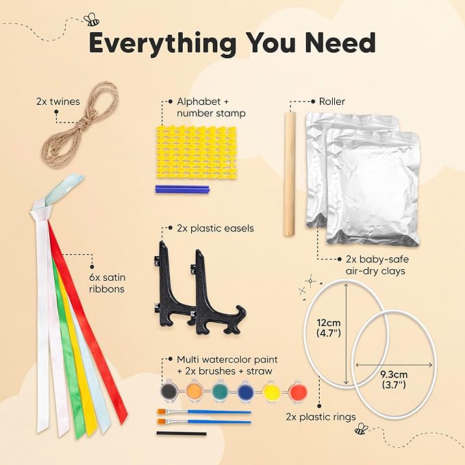 Baby Hand and Footprint Kit Girls, Boys - Personalized Baby Footprint Ornament Kit, Newborn Keepsake Gifts for New Mom, Easy to Use Handprint Makers, Cute Shower Gifts (Multi-Colored)