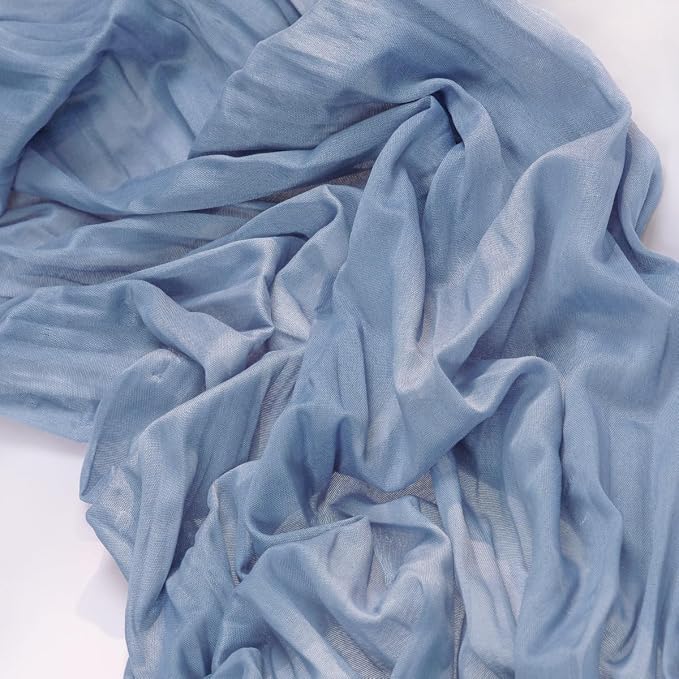3 Pack Dusty Blue Cheesecloth Table Runner 10ft Boho Gauze Centerpiece | - Image 4
