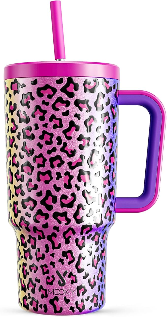 Meoky 30 oz Tumbler with Handle, Tumbler with Lid and Straw, Insulated by MEOKY