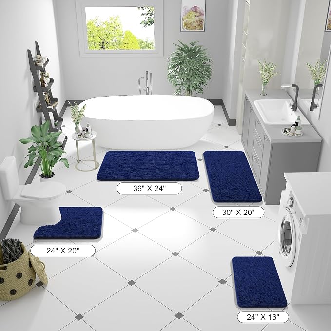 OLANLY Bathroom Runner Rugs 59x20, Extra Soft Absorbent Chenille Bath Rugs - Image 2