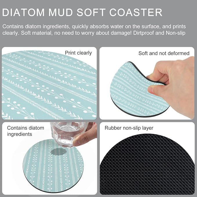 Simple Vertical Stripes Coasters Set of 4, Absorbent Coasters - Image 9