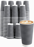 Clawsoff 50 Pack 20 oz Coffee Cups Disposable Insulated Paper Cup Gray | by BuyNow