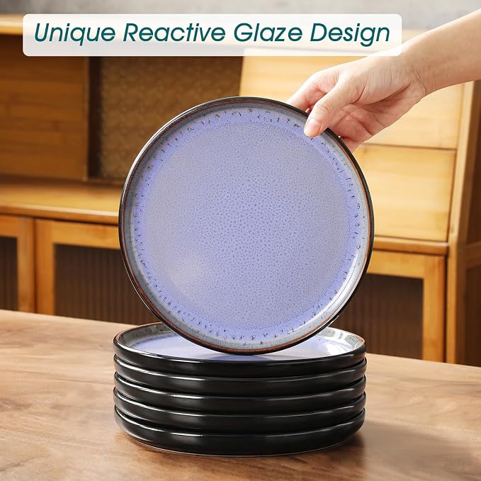 vancasso Plates and Bowls Sets, 18 Pieces Stoneware Dinnerware Sets - Image 5