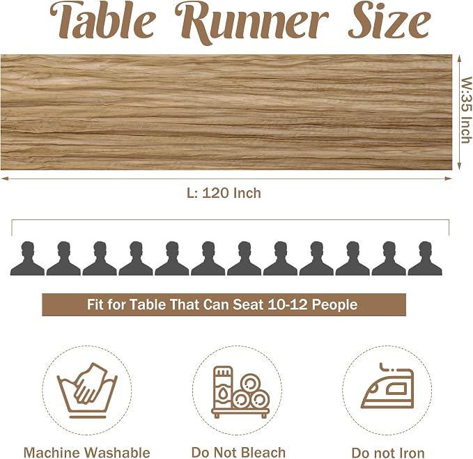 Khaki 10FT Cheesecloth Table Runner Boho Gauze Fabric Table Runner Rustic Sheer - Image 3