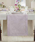 Solino Home 100% Pure Linen Dining Table Runner Lilac Hemstitch, 14 x 72 in | by SolinoHome