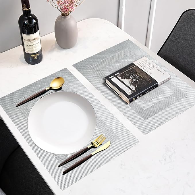 PIGCHCY Placemats Set of 8 Washable Durable Place Mats Vinyl Heat Resistant - Image 6