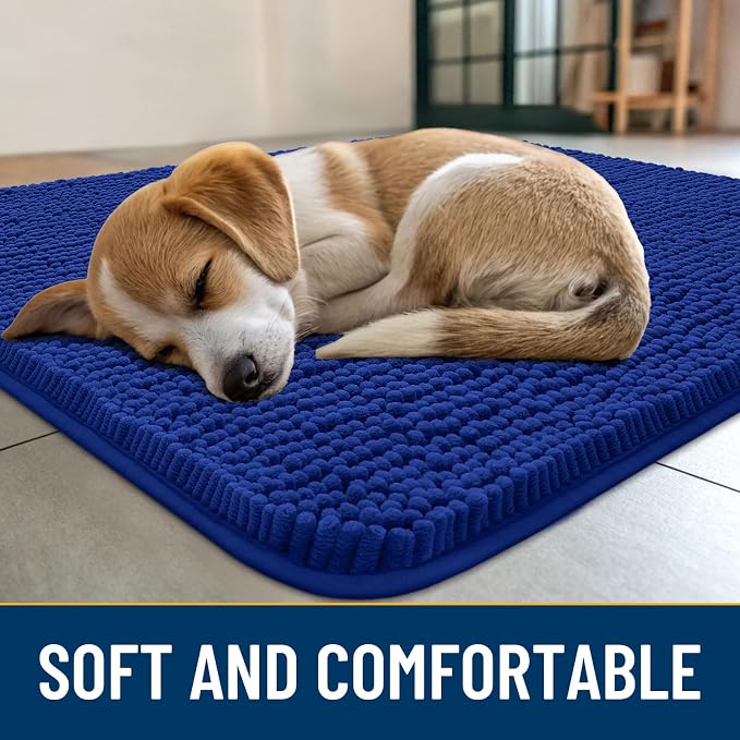 Smiry Dog Door Mat for Muddy Paws 47x24, Absorbent Dirt Trapper, Non-Slip - Image 2