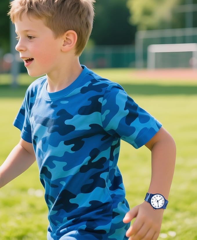 Kids Analog Watch Boys Girls, 30M Waterproof, Sports Watch for Boys, Easy to Read Children's Thin Dial Wrist Watches with Soft Band, for Ages 5-15 Kids Great Birthday Gifts Christmas Day