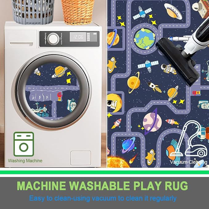 Outer Space Kid Rug, Boys Car Rug - Image 6