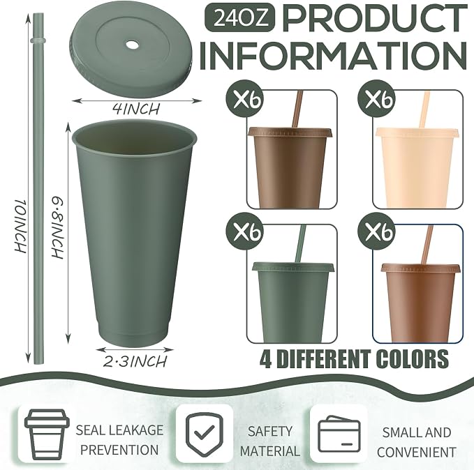 Skylety 24 Pcs Woodland Plastic Cups - Image 2