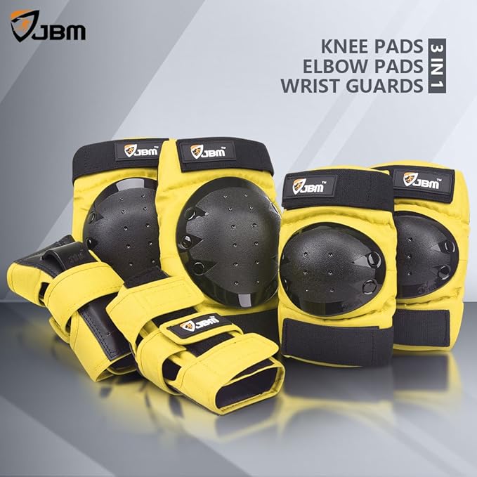 JBM Adult & Kids Knee Pads Elbow Pads and Wrist Guards for Inline Skating, Roller Skating, Skateboarding, Scootering