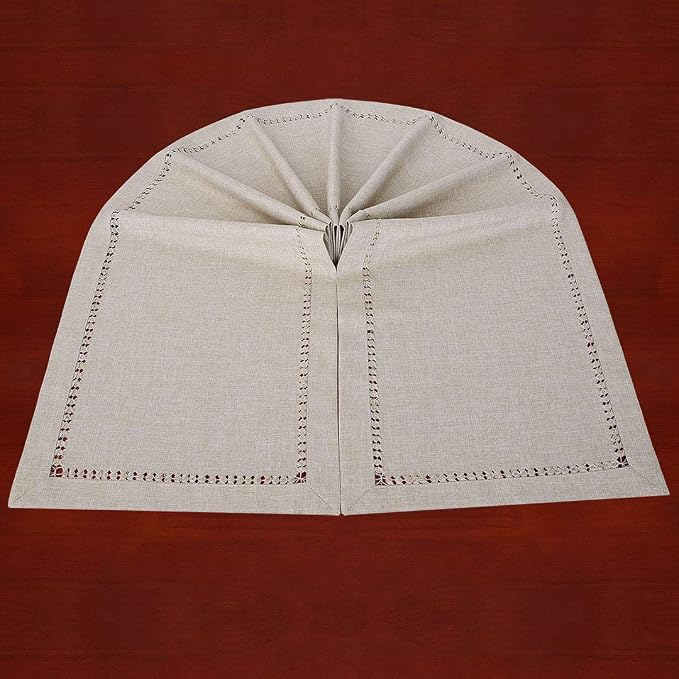 Grelucgo Handmade Hemstitched Polyester Rectangle Table Runners Dresser Scarves - Image 8
