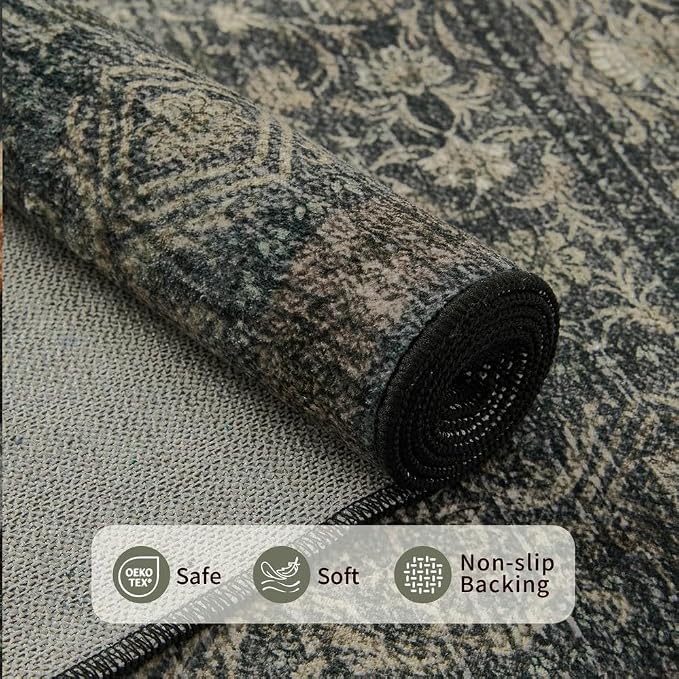 8x10 Washable Area Rug for Living Room, Extra Large, Durable Low Pile Non Slip - Image 8