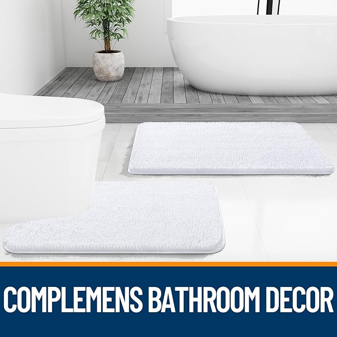 OLANLY Bathroom Runner Rugs 70x24, Extra Soft Absorbent Chenille Bath Rugs - Image 7