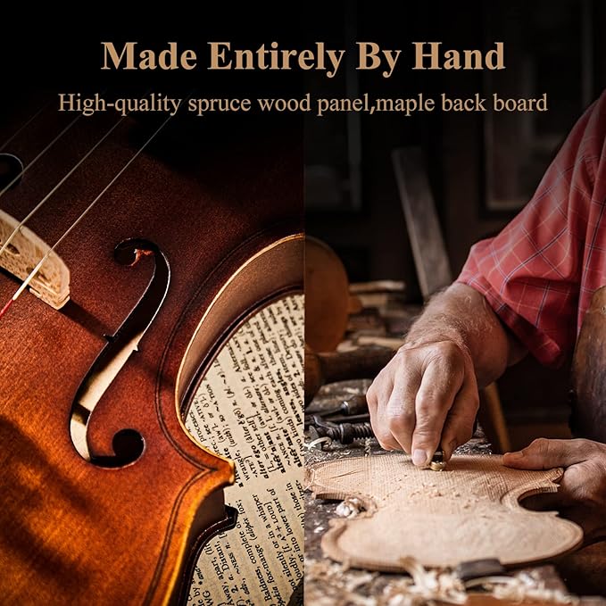 Eastar 1/4 Violin Set Fiddle for Beginners with Hard Case, Rosin, Shoulder Rest, Bow, and Extra Strings (Imprinted Finger Guide on Fingerboard), EVA-3