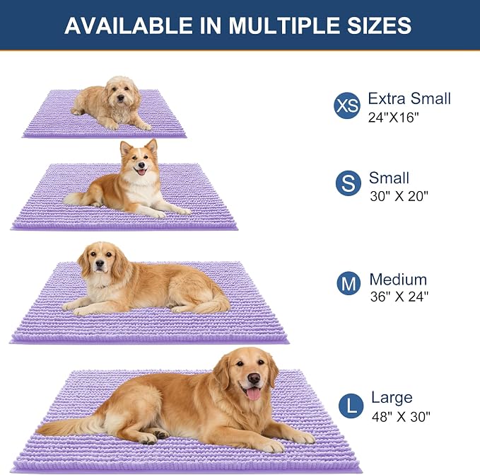 OLANLY Dog Door Mat for Muddy Paws 44x24, Ultra Absorbent Chenille Mud Doormat - Image 2