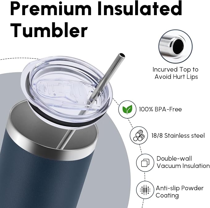 Volhoply 8 Pack Skinny Tumblers - Image 3