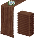12 Pack Brown Cheesecloth Table Runner 17x108 Inch Semi Sheer Boho Gauze Cheese by Unknown