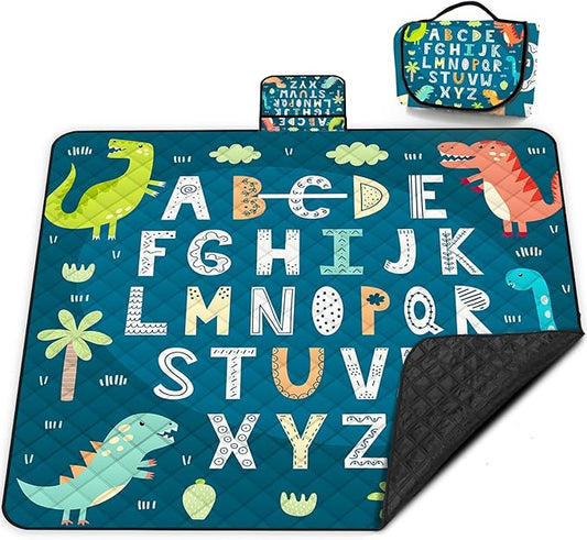 Extra Large Picnic Blanket Waterproof,80"x 80"Foldable Machine Washable Beach Blankets,Outdoor Blanket for 6-8 Adults,Picnic Mat Suitable for Indoor Crawling,Park Beach,Camping,Hiking,Travel( Blue)