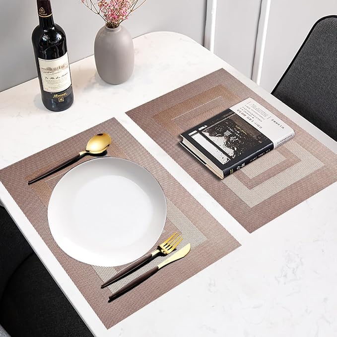 PIGCHCY Placemats Set of 8 Washable Durable Place Mats Vinyl Heat Resistant - Image 6