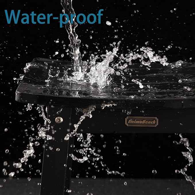 HDPS Shower Stool Waterproof, Bench Seat for Shaving Legs, Plastic Chair for Inside Shower, Foot Rest With Adjustable Feet, Non-Slip/No Maintenance, Black