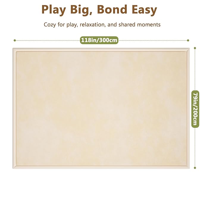 Baby Play Mat for Floor, 1.3'' Thick Memory Foam Tummy Time Mat - Super Soft Coral Velvet Nursery Rug with Non-Slip Backing, Crawling Rug for Toddlers/Infants, Yoga & Tatami Use, 79''x 118''