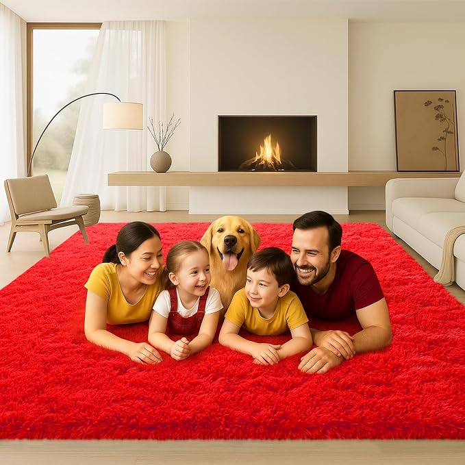 6x9 Rugs for Living Room, Rugs for Bedroom, Plush Fluffy Carpet, Non-Slip - Image 4