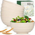 Wheat Straw Bowls Set 60 OZ, Unbreakable Large Beige Bowls Set of 6, Microwave by WROVA