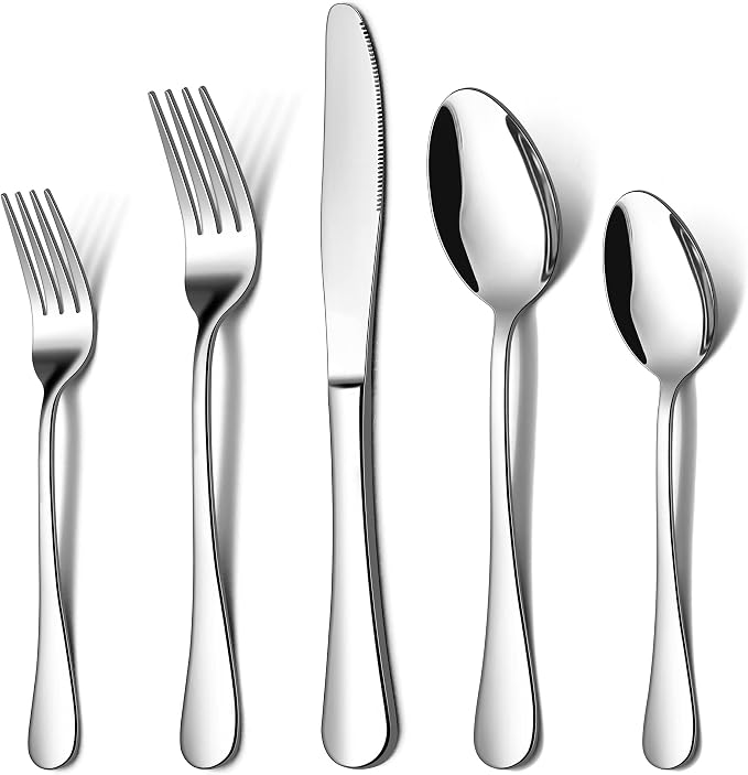 LIANYU 50 PCS Silverware Set for 10, Stainless Steel Cutlery Set | Flatware by LIANYU
